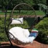 Sunnydaze Decor Sunnydaze Outdoor Resin Wicker Patio Danielle Hanging Basket Egg Chair Swing With Cushion And Headrest - 2pc -Furniture GUEST 4b90149c 2892 4cd8 b211 1dce17126411