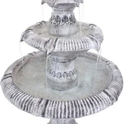 Sunnydaze Decor Sunnydaze 50"H Electric Fiberglass Reinforced Concrete 3-Tier Mediterranean-Inspired Outdoor Water Fountain -Furniture GUEST 4be344f4 2e0d 4adc 8bdb 7cbf5b95cf46