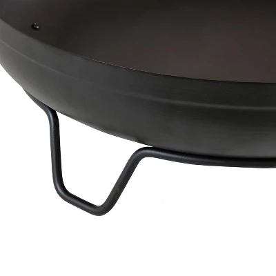 Sunnydaze Decor Sunnydaze Outdoor Camping Or Backyard Steel With Heat-Resistant Finish Fire Pit Bowl On Stand - 23" - Black 4 Sunnydaze Decor Sunnydaze Outdoor Camping Or Backyard Steel With Heat-Resistant Finish Fire Pit Bowl On Stand - 23" - Black - Image 2