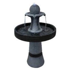 Sunnydaze Decor Sunnydaze 29.5" H Contemporary 2-Tone Outdoor Water Fountain With Light -Furniture GUEST 4c55a890 5eb6 4daf b5b5 a8b927996b9a