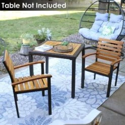 Sunnydaze Decor Sunnydaze 2pk Julian Acacia Wood And Steel Outdoor Patio Arm Chairs 18 Sunnydaze Decor Sunnydaze 2pk Julian Acacia Wood And Steel Outdoor Patio Arm Chairs -Furniture GUEST 4c7885ff 560b 4099 b834 f80f2d984735