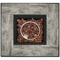 Sunnydaze Decor Sunnydaze Reykir Modern Smokeless Metal Outdoor Fire Pit With Tile Tabletop And Rafa Fabric Sides - 24" H -Furniture GUEST 4ca0eed4 a895 4482 be25 66dcd2785046