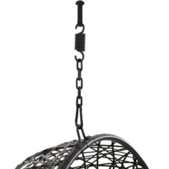 Sunnydaze Decor Sunnydaze Outdoor Resin Wicker Jackson Hanging Basket Egg Chair Swing With Cushions, Headrest, And Steel Stand Set - 3pc -Furniture GUEST 4d28de50 a83c 462f afa0 c09431c15a34