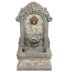 Sunnydaze Decor Sunnydaze Enchanting Estate Polyresin Flat Back Floor Outdoor Wall Fountain For The Patio, Deck, Or Yard - 27" - Gray 15 Sunnydaze Decor Sunnydaze Enchanting Estate Polyresin Flat Back Floor Outdoor Wall Fountain For The Patio, Deck, Or Yard - 27" - Gray -Furniture GUEST 4d9b48ca d612 4fa9 b675 7e24248044ab