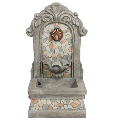 Sunnydaze Decor Sunnydaze Enchanting Estate Polyresin Flat Back Floor Outdoor Wall Fountain For The Patio, Deck, Or Yard - 27" - Gray 8 Sunnydaze Decor Sunnydaze Enchanting Estate Polyresin Flat Back Floor Outdoor Wall Fountain For The Patio, Deck, Or Yard - 27" - Gray - Image 6