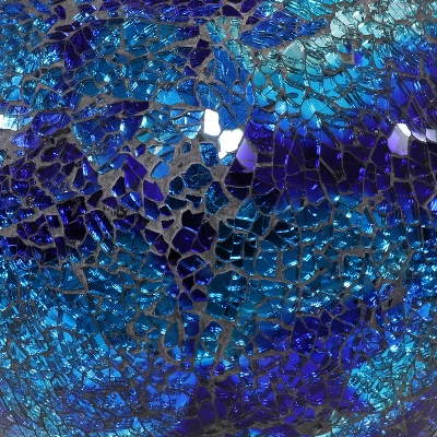 Sunnydaze Decor Sunnydaze Deep Ocean Swirl Gazing Globe, Blue Crackled Mosaic Glass, 10" 5 Sunnydaze Decor Sunnydaze Deep Ocean Swirl Gazing Globe, Blue Crackled Mosaic Glass, 10" - Image 3