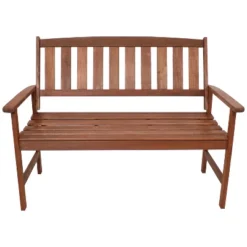 Sunnydaze Decor Sunnydaze Outdoor Meranti Wood With Teak Oil Finish Modern Rustic Wooden 2-Person Bench Seat - Brown -Furniture GUEST 4ea7d5f0 9b19 49b5 ae0f c5d9e6340ed9