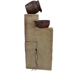 Sunnydaze Decor Sunnydaze Outdoor Solar Powered Cascading Terra Bowls Water Fountain With Battery Backup And LED Light - 30" -Furniture GUEST 4f4de147 5054 4800 a9ae 808a24a40b16