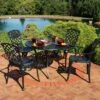 Sunnydaze Decor Sunnydaze Outdoor Crossweave Design Black Cast Aluminum Round Patio Dining Furniture Set With Table And Chairs, 5pc -Furniture GUEST 505ffd82 c85f 4e51 8cef 7faff054afdd