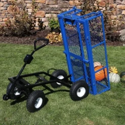 Sunnydaze Decor Sunnydaze Outdoor Lawn And Garden Heavy-Duty Durable Steel Mesh Utility Dump Wagon Cart With Removable Sides -Furniture GUEST 51b92967 ad20 4261 8338 c1271bd2913d