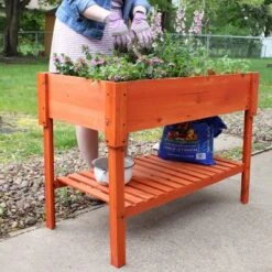 Sunnydaze Decor Sunnydaze Outdoor Raised Wooden Garden Bed With Lower Shelf For Plant Flowers, Herbs, Green Plants, And Vegetables - 42" -Furniture GUEST 51cf0654 f6f6 4842 9814 bed4bd7544d5