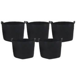 Sunnydaze Decor Sunnydaze Garden Grow Bag With Handles Nonwoven Polypropylene Fabric, Black, 5pc -Furniture GUEST 5221c46d 5601 423e 8086 60df3c47bab7