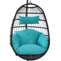 Sunnydaze Decor Sunnydaze Outdoor Resin Wicker Patio Penelope Hanging Basket Egg Chair Swing With Cushions, Headrest, And Steel Stand Set - 3pc 15 Sunnydaze Decor Sunnydaze Outdoor Resin Wicker Patio Penelope Hanging Basket Egg Chair Swing With Cushions, Headrest, And Steel Stand Set - 3pc -Furniture GUEST 52a0a523 9673 41a4 9e1e ae3b51bf5278