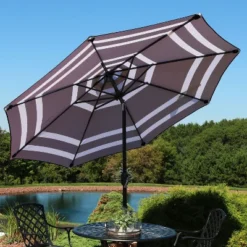 Sunnydaze Decor Sunnydaze Outdoor Aluminum Patio Umbrella, Tilt, And Crank - 9' -Furniture GUEST 53dc8b3f f12c 4b17 bdc8 5913d7717905