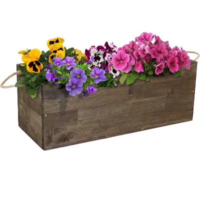Sunnydaze Decor Sunnydaze Rectangle Decorative Indoor/Outdoor Flower And Succulent Planter Box With Handles - 20.75" W X 8.25" D X 7.75" H - Acacia Wood 9 Sunnydaze Decor Sunnydaze Rectangle Decorative Indoor/Outdoor Flower And Succulent Planter Box With Handles - 20.75" W X 8.25" D X 7.75" H - Acacia Wood - Image 7