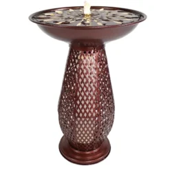 Sunnydaze Decor Sunnydaze Iron Crosshatch Bird Bath Water Fountain With LED Lights - 28.75" 13 Sunnydaze Decor Sunnydaze Iron Crosshatch Bird Bath Water Fountain With LED Lights - 28.75" -Furniture GUEST 546e15bf 2615 44fd 98e1 de5a626fac57
