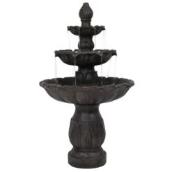 Sunnydaze Decor Sunnydaze 46"H Electric Polystone 3-Tier Classic Tulip Outdoor Water Fountain -Furniture GUEST 54b6fbc0 8b85 446b a3a9 44f65a09bff1