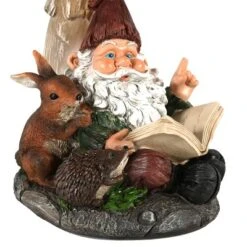 Sunnydaze Decor Sunnydaze Bernard The Bookworm Resin Indoor/Outdoor Garden Gnome With Mushroom And Solar Light - 16" H -Furniture GUEST 55740f9c ee2d 415b b442 f9729c2a8bc1