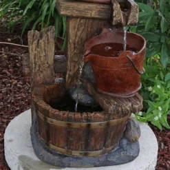 Sunnydaze Decor Sunnydaze 26"H Electric Polyresin Bluebird House And Buckets Outdoor Water Fountain -Furniture GUEST 55e31bbc 2391 4d0d acd0 131448199596