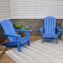 Sunnydaze Decor Sunnydaze All-Weather HDPE Outdoor Patio Adirondack Chair With Drink Holder