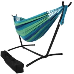 Sunnydaze Decor Sunnydaze Large Double Brazilian Hammock With Stand And Carrying Case - 400 Lb Weight Capacity -Furniture GUEST 5728255f 4915 44da 80ab 98d1659e1f9d