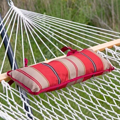 Sunnydaze Decor Sunnydaze Cotton Rope Freestanding Hammock With Spreader Bar With Portable Steel Stand And Pad And Pillow Set - 12' Stand 3 Sunnydaze Decor Sunnydaze Cotton Rope Freestanding Hammock With Spreader Bar With Portable Steel Stand And Pad And Pillow Set - 12' Stand