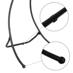 Sunnydaze Decor Sunnydaze Steel Outdoor Hammock Chair Stand With Curved Legs - Black - 84"