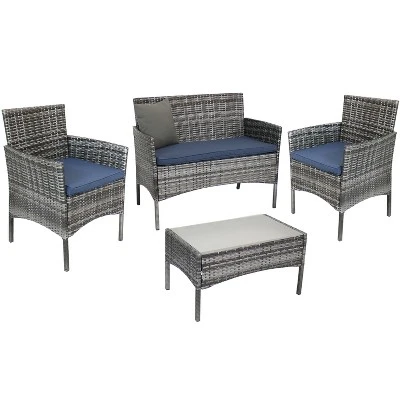 Sunnydaze Decor Sunnydaze Outdoor Dunmore Patio Conversation Furniture Set With Loveseat, Chairs, And Table - 4pc 8 Sunnydaze Decor Sunnydaze Outdoor Dunmore Patio Conversation Furniture Set With Loveseat, Chairs, And Table - 4pc - Image 6