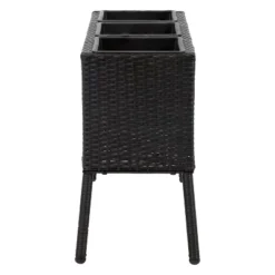 Sunnydaze Decor Sunnydaze 3-Section Wicker Raised Planter Bed For Indoor Or Outdoor Use - Black 22 Sunnydaze Decor Sunnydaze 3-Section Wicker Raised Planter Bed For Indoor Or Outdoor Use - Black -Furniture GUEST 5a250c31 c334 4672 992d 3fea9b687b2f