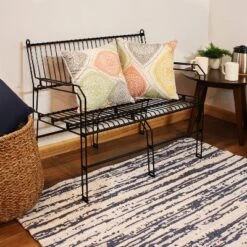 Sunnydaze Decor Sunnydaze Indoor/Outdoor Modern Furniture Steel Wire Patio Bench - Black - 30.75" H -Furniture GUEST 5a389746 f3d6 44a9 a310 3e5d72943862