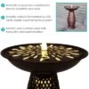 Sunnydaze Decor Sunnydaze Iron Crosshatch Bird Bath Water Fountain With LED Lights - 28.75" -Furniture GUEST 5a734648 f43a 4b0a 8f7f 62fec6a6b4dd