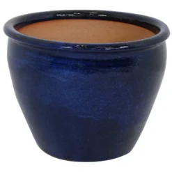Sunnydaze Decor Sunnydaze Chalet Outdoor/Indoor High-Fired Glazed UV- And Frost-Resistant Ceramic Planter With Drainage Holes - 15" Diameter -Furniture GUEST 5aeae906 8ef6 4cae af28 75eafe1339f8