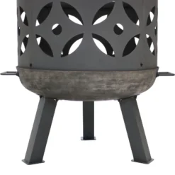 Sunnydaze Decor Sunnydaze Outdoor Camping Or Backyard Cast Iron Retro Round Fire Pit Bowl With Handles And Spark Screen - 26" - Black -Furniture GUEST 5af127f0 02e8 48b9 9ce8 1fd435011ffe