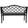 Sunnydaze Decor Sunnydaze 2-Person Lattice Design Black Cast Iron Outdoor Garden Bench -Furniture GUEST 5c544404 3d02 4644 b3f5 7eebcea497cb