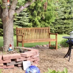 Sunnydaze Decor Sunnydaze Outdoor Solid Teak Wood With Light Stained Finish Patio Garden Bench Seat - 60" - Light Brown -Furniture GUEST 5cfaf2e1 e585 434d a21f 5e7f679119f9