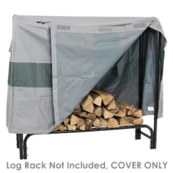 Sunnydaze Decor Sunnydaze Outdoor Weather-Resistant Heavy-Duty Polyester With PVC Backing Firewood Log Rack Cover - Gray And Green -Furniture GUEST 5d2129ef 7abe 4ef1 a9f9 8f1b0b328689