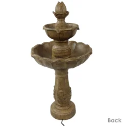 Sunnydaze Decor Sunnydaze 38"H Electric Resin 2-Tier Blooming Flower Outdoor Water Feature -Furniture GUEST 5d72295c ec4d 4b4d 90cf 4fead263d819