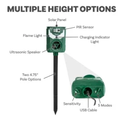 Sunnydaze Decor Sunnydaze Ultrasonic Animal Repeller With Flame Light And Mounting Pole - 19" H -Furniture GUEST 5d7daf66 a59b 4cb7 8579 473fa407972a