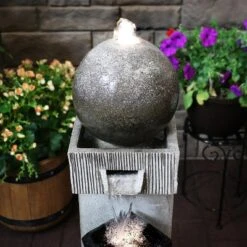 Sunnydaze Decor Sunnydaze 35"H Electric Polyresin Modern Artistry Column Outdoor Water Fountain With LED Lights 15 Sunnydaze Decor Sunnydaze 35"H Electric Polyresin Modern Artistry Column Outdoor Water Fountain With LED Lights -Furniture GUEST 5e08d4c0 cffb 481e 99c7 174612d616f4