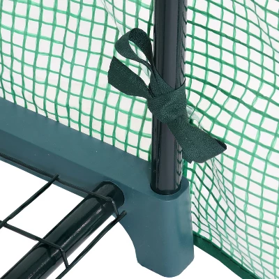 Sunnydaze Decor Sunnydaze Outdoor Portable Growing Rack 3-Tier Greenhouse With Roll-Up Door - 3 Shelves - Green 11 Sunnydaze Decor Sunnydaze Outdoor Portable Growing Rack 3-Tier Greenhouse With Roll-Up Door - 3 Shelves - Green - Image 9