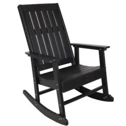Sunnydaze Decor Sunnydaze Outdoor Rustic Comfort HDPE Rocking Chair - 300 Lb Capacity -Furniture GUEST 5eef56d3 ffd1 47a9 a2b1 74196742c5cf