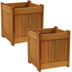 Sunnydaze Decor Sunnydaze Outside Meranti Wood Outdoor Planter Box With Teak Oil Finish For Garden, Porch And Patio - 16" Square 13 Sunnydaze Decor Sunnydaze Outside Meranti Wood Outdoor Planter Box With Teak Oil Finish For Garden, Porch And Patio - 16" Square -Furniture GUEST 6040fd71 aaf8 4495 befe c8524e61e44c