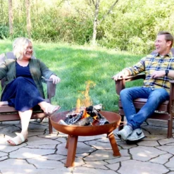 Sunnydaze Decor Sunnydaze Outdoor Camping Or Backyard Round Cast Iron Rustic Fire Pit Bowl With Handles -Furniture GUEST 60c0e7a2 25b6 4444 8811 e62db7988335