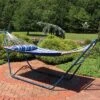 Sunnydaze Decor Sunnydaze Outdoor 2-Person Double Polyester Quilted Hammock With Wood Spreader Bar And Matte Blue Steel Multi-Use Stand - Catalina Beach 1 Sunnydaze Decor Sunnydaze Outdoor 2-Person Double Polyester Quilted Hammock With Wood Spreader Bar And Matte Blue Steel Multi-Use Stand - Catalina Beach -Furniture GUEST 617eb287 6621 4fce 9c5c a2fecfc02a8e