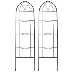 Sunnydaze Decor Sunnydaze 2-Piece Arched Climbing Plants Wall Trellis With Flower Pot Supports -Furniture GUEST 630005ef d287 41f7 b15e b5fe653b2a28