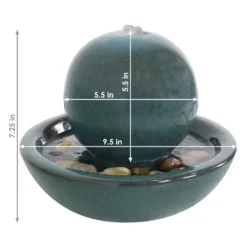 Sunnydaze Decor Sunnydaze Indoor Home Decorative Smooth Glazed Ceramic Orb Tabletop Water Fountain Feature - 7" -Furniture GUEST 630a6076 b227 452d b916 ff7794ef980a