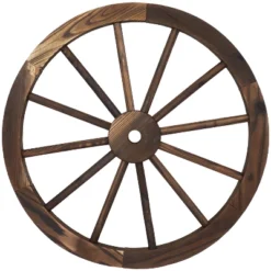 Sunnydaze Decor Sunnydaze Indoor/Outdoor Wooden Decorative Wagon Wheel - Fir Wood - 24" -Furniture GUEST 63fd3ebb b1fe 456c 8111 1964ca464b01