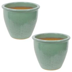 Sunnydaze Decor Sunnydaze Indoor/Outdoor Ocean Villa Decorative Glazed Ceramic Planters For Greenery Or Flowers - 11.75" -Furniture GUEST 6548a8fd 9011 449f 9b43 00dec37311a1