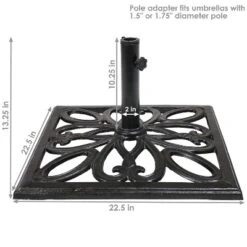Sunnydaze Decor Sunnydaze Outdoor Heavy-Duty Cast Iron Decorative Imperial Geometric Design Square Patio Umbrella Base - 16" - Black 9 Sunnydaze Decor Sunnydaze Outdoor Heavy-Duty Cast Iron Decorative Imperial Geometric Design Square Patio Umbrella Base - 16" - Black -Furniture GUEST 65afc237 4c30 4656 a14e 0bb916f90933