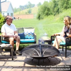 Sunnydaze Decor Sunnydaze Outdoor Replacement Steel Fire Pit Bowl With Spark Screen - Black -Furniture GUEST 66d2109d 6fd3 4433 a221 c8b324d28e4f